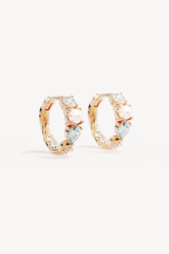 18k Gold Vermeil Breathe in Stillness Hoops by By Charlotte - pearl and gemstone hoop earrings designed for elevated everyday styling.