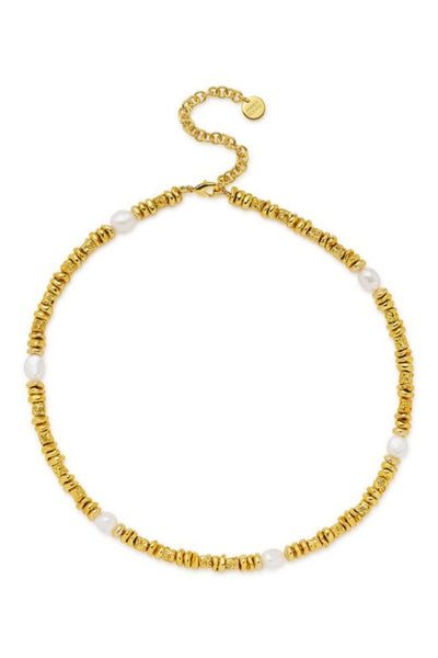 Creo Necklace by Amber Sceats, pearl and gold statement necklace, perfect for elevated occasion styling