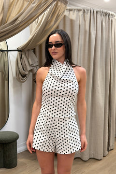 Hallie Backless Top Polka Dot