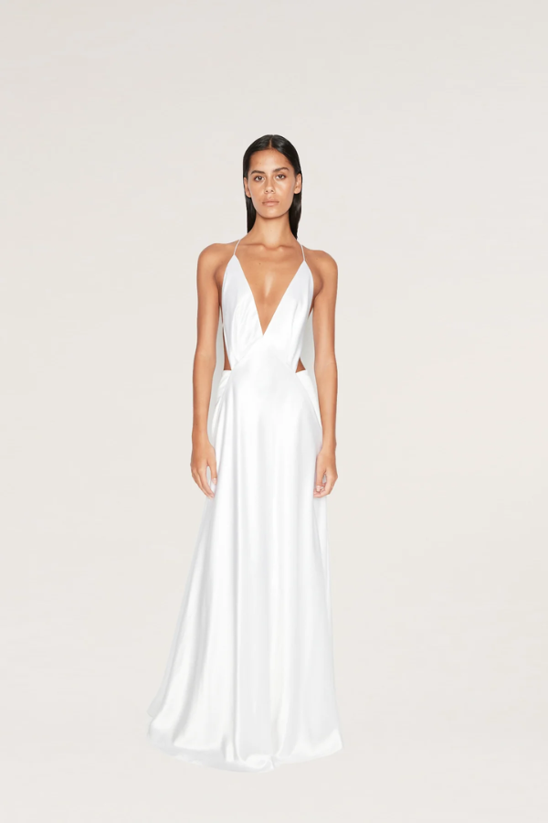 Michael Lo Sordo Tash Maxi Dress White Girls with Gems Girls