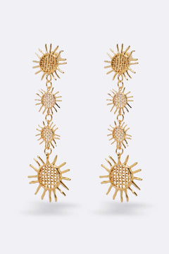 Aftersun Earrings Gold by Emma Pills – 18k gold-plated statement earrings with secure backing.