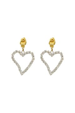 All Of My Heart Earrings Mini Crystal by Mayol, gold plated earrings with Swarovski crystals. Perfect for events or statement styling.