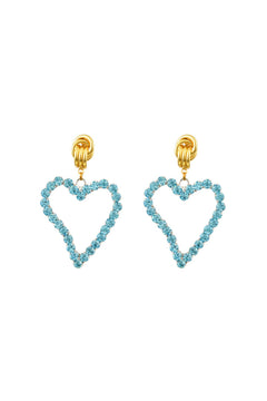All Of My Heart Earrings Mini Dolphin Blue by Mayol, gold plated earrings with Swarovski crystals. Perfect for events or statement styling.