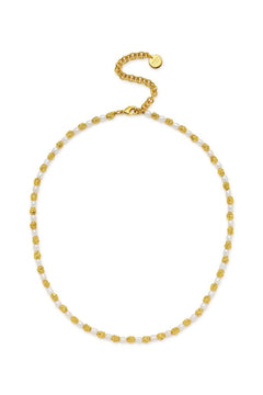 Argus Necklace by Amber Sceats - gold necklace with freshwater pearls and crushed beads, designed for timeless elevated styling.