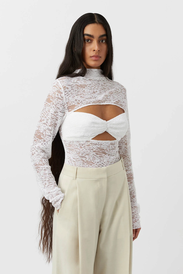 Camilla and Marc | Angelo Lace Top White | Girls with Gems
