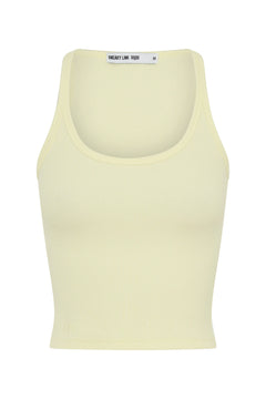 Chiara Tank Lemon by Sneaky Link – a cotton tank with scoop neckline and slim fit. Perfect for effortless day-to-night styling.