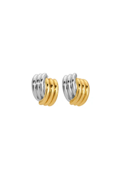 Clove Earrings by Heaven Mayhem – mixed-metal interwoven knot earrings with a polished vintage-inspired finish, perfect for everyday elegance.