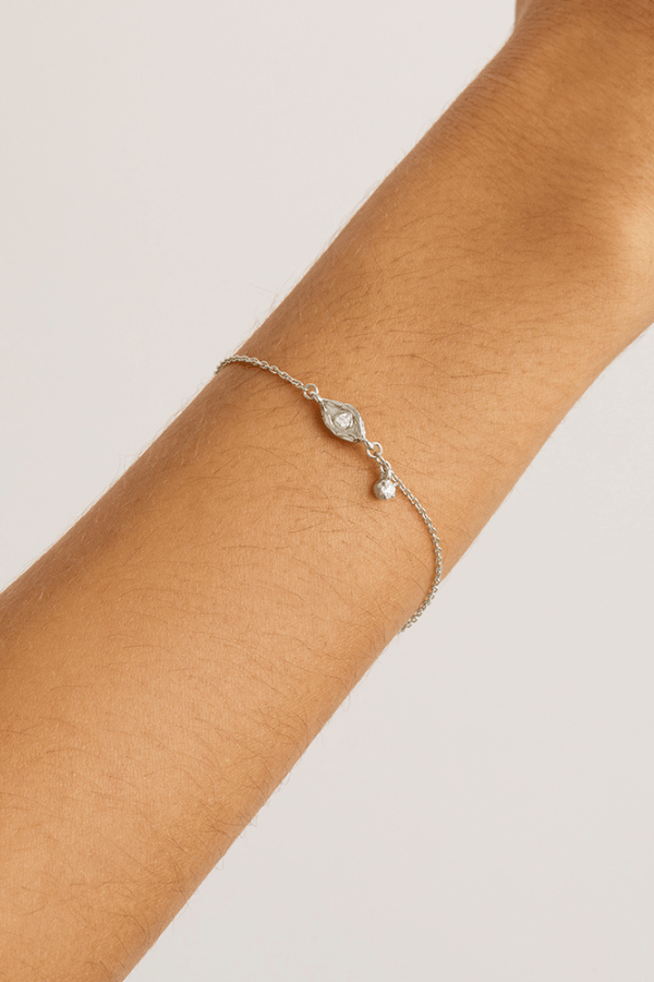 By Charlotte | Sterling Silver I am Protected Bracelet | Girls with Gems