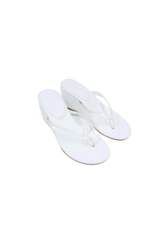 Deanna Clear Thong Wedge White Clear by Sneaky Link – a clear strap wedge with cushioned base. Perfect for easy summer styling.