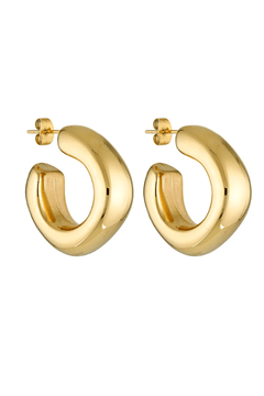 Dina Hoops in Gold by Porter Jewellery, gold vermeil hoops with classic shape. Perfect for everyday wear or elevated styling.