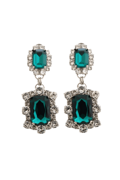 Dynasty Angelina Emerald Earrings by House of Emmanuele, crystal earrings in emerald tones. Perfect for events or statement styling.