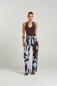 Easy Jean Mirage by Summi Summi – high rise straight leg denim jeans with exclusive abstract Mirage print.