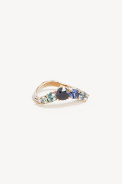 Endless Skies Ring by By Charlotte – 18k gold vermeil ring with aquamarine, sapphire and tourmaline stones.
