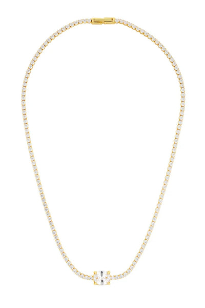 Heirloom Tennis Necklace by Porter Jewellery, white gold necklace with CZ stones. Perfect for events or elevated everyday styling.