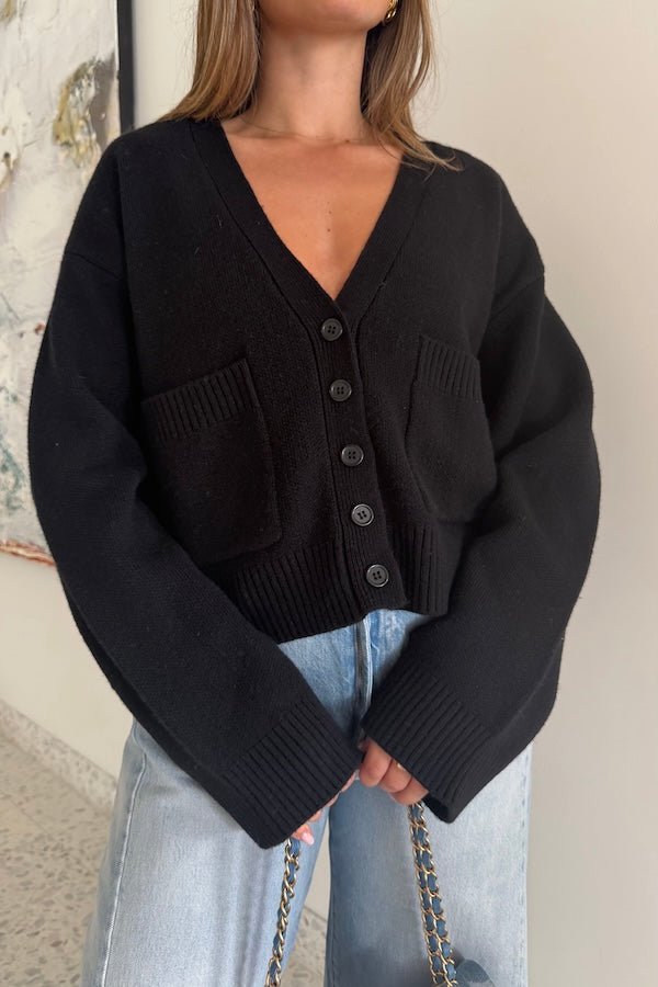 Sneaky Link Oversized Cardigan Black Girls With Gems Girls