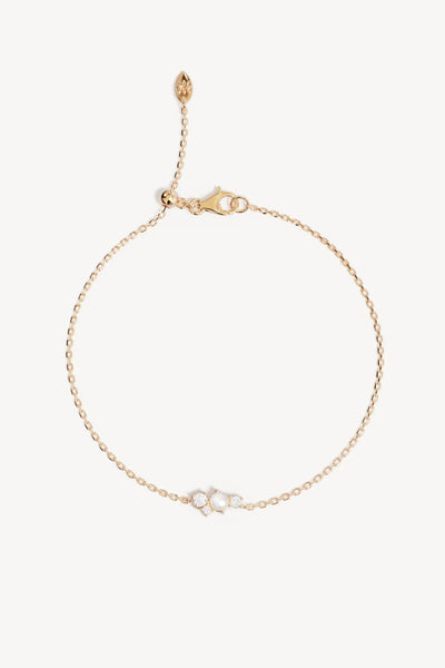 Love In Stillness Pearl Bracelet by By Charlotte, 18k gold vermeil bracelet with freshwater pearl and cubic zirconia details.