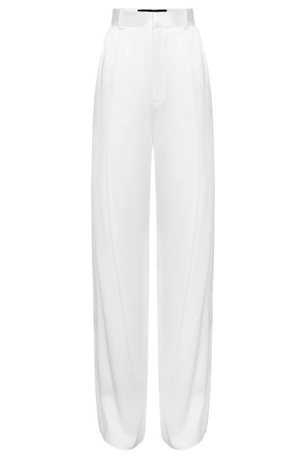 Michael Lo Sordo | Relaxed Silk Lounge Pant White | Girls With Gems