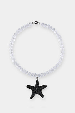 Mermaid Dreams Necklace Black by Shop Julietta, glass bead necklace with starfish pendant. Perfect for beach styling or everyday wear.
