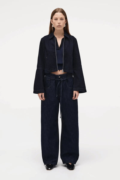 Neuw Denim Yoko Baggy in Rinse, a relaxed baggy silhouette with cinch styling and self-fabric belt. Perfect for versatile everyday wear.