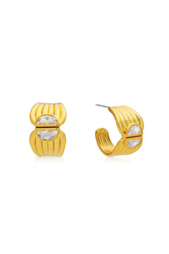 Positano Earrings by Amber Sceats, handcrafted in Italy with Cubic Zirconia and 24K gold plating for timeless sparkle and elegance.