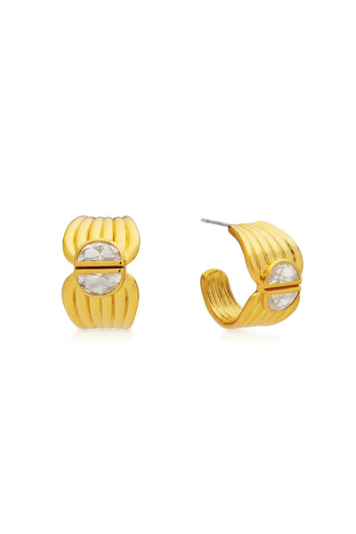 Positano Earrings by Amber Sceats, handcrafted in Italy with Cubic Zirconia and 24K gold plating for timeless sparkle and elegance.