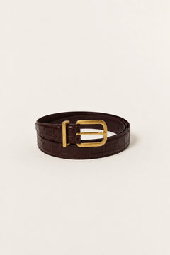 Renee Belt Chocolate Brown Croc