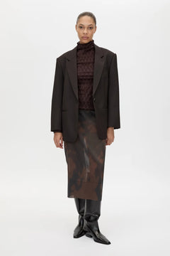 Saxony Oversized Blazer Espresso by Camilla and Marc - oversized blazer with structured shoulders and wool blend, designed for a polished modern look.