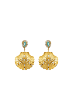 Splash Earrings by Mayol – gold plated earrings with crystal detail and long drop design. Perfect for statement styling.