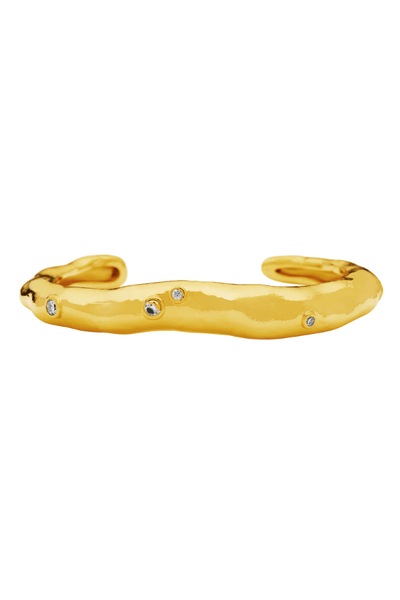Wisteria Bracelet by Amber Sceats, handcrafted in Italy with 24K gold plating and sparkling cubic zirconia, a trendy, elegant piece for any look.