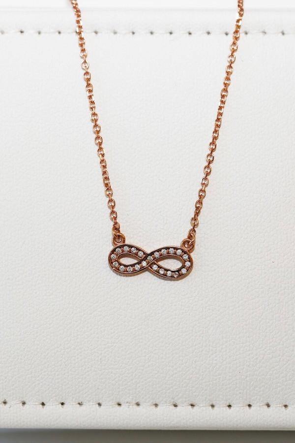 9ct Rose Gold Infinity Necklace - Al&#39;oro