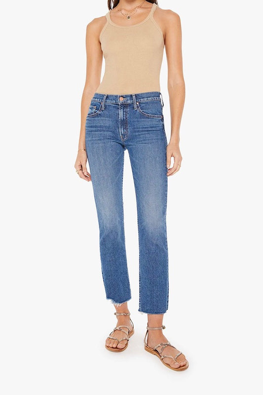 Mother Denim | The Mid Rise Rider Ankle Fray Local Charm | Girls with Gems