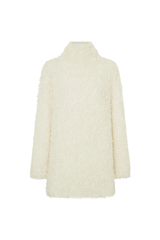 Frieze Mini Dress Cream by Camilla and Marc – Trendy mini with mock neck, removable scarf, and flared extra-long sleeves; perfect for chic day-to-night style.