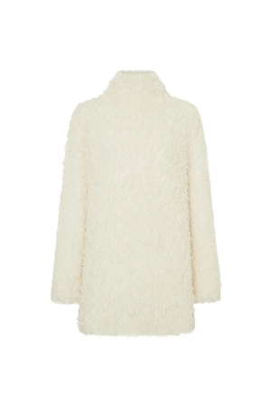 Frieze Mini Dress Cream by Camilla and Marc – Trendy mini with mock neck, removable scarf, and flared extra-long sleeves; perfect for chic day-to-night style.