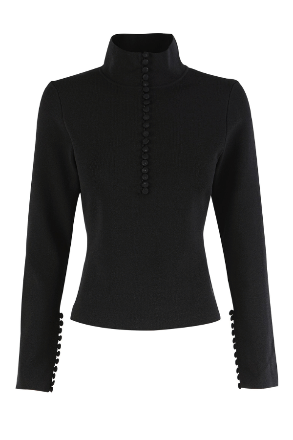 Mossman | Mayfair Long Sleeve Top Black | Girls With Gems