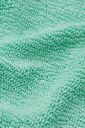 Square Neck Swim Metallic Mint by Hunza G – Timeless one-size swimsuit with scooped back and medium support in sculpting crinkle fabric