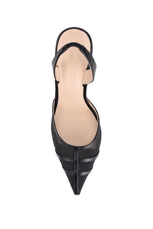 Brooke Wedge White by Lana Wilkinson – Stylish 9cm heel wedge with clear wedge and perspex front for a barely-there, cool girl look. Available in Gold and Ivory.