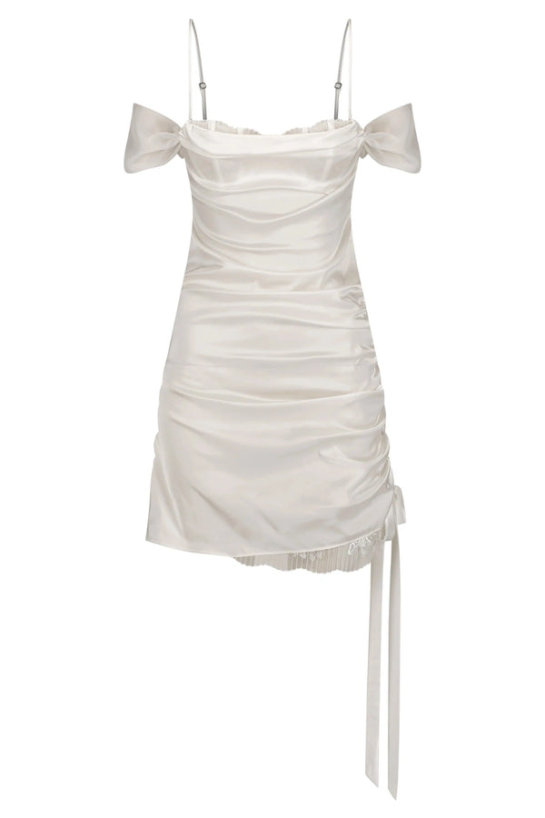 Marilyn Slip Ivory by Kat The Label, satin slip dress with lace underwire, perfect for bridal or evening styling