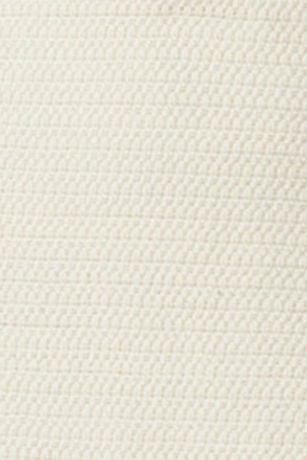 Helena Gilet Ivory by Onte, breathable cotton crochet knit with gold buttons and patch pockets, perfect for trendy layering and elegant casual wear.