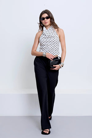 Hallie Backless Top Polka Dot
