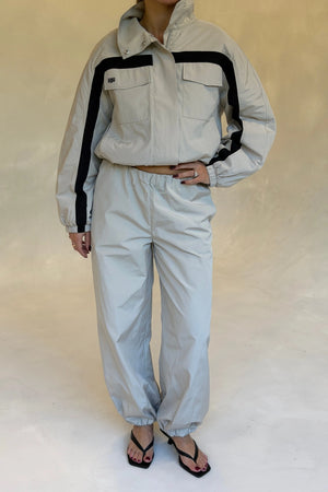 Tamara Contrast Quilted Jacket Black/Beige