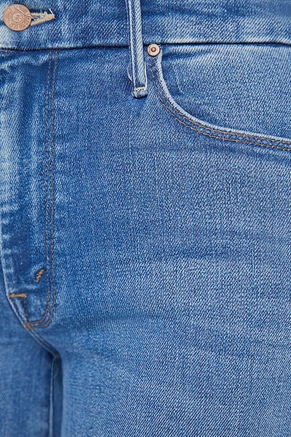 The Roller Fray Work Hard Play Hard by Mother, high-waisted wide-leg jeans with a 31-inch inseam and frayed hem, perfect for casual, trendy looks.