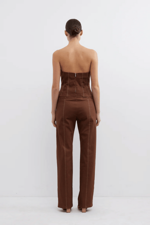 Aldo Bodice Fudge by Pasduchas, sleek strapless cupped bodice with contrast stitching and invisible zipper, perfect for trendy events and elegant nights out.