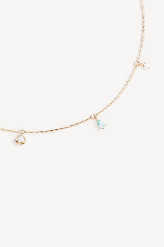 18k Gold Plated Breathe in Stillness Choker by By Charlotte - pearl and gemstone choker designed for delicate elevated styling.