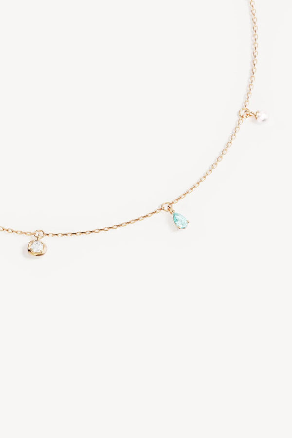 18k Gold Plated Breathe in Stillness Choker by By Charlotte - pearl and gemstone choker designed for delicate elevated styling.