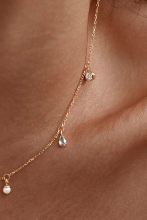 18k Gold Plated Breathe in Stillness Choker by By Charlotte - pearl and gemstone choker designed for delicate elevated styling.