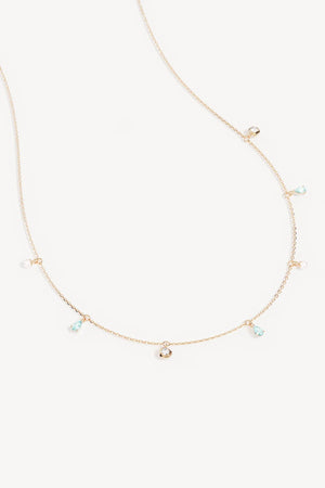 18k Gold Plated Breathe in Stillness Choker by By Charlotte - pearl and gemstone choker designed for delicate elevated styling.