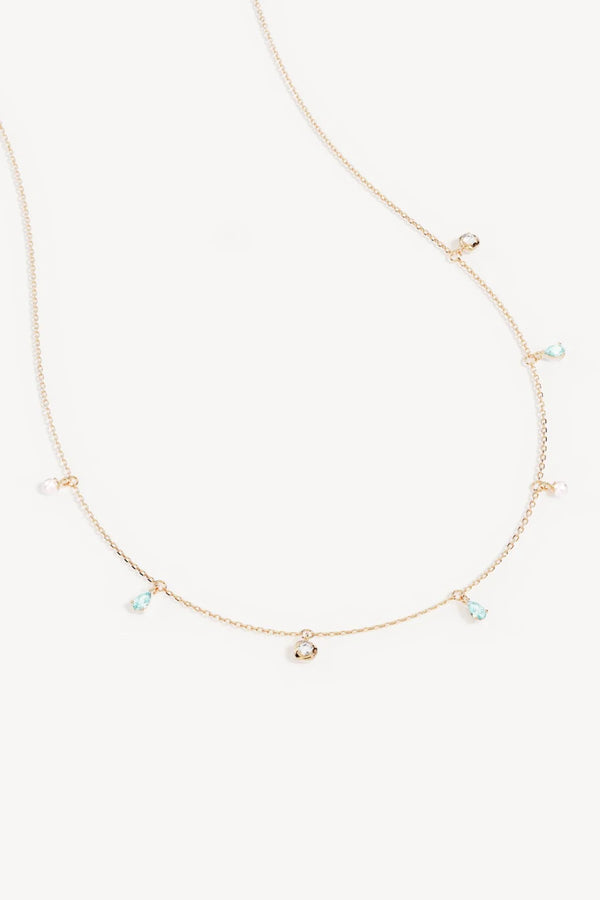 18k Gold Plated Breathe in Stillness Choker by By Charlotte - pearl and gemstone choker designed for delicate elevated styling.