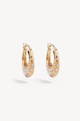 18k Gold Plated My Moon and Stars Hoops by By Charlotte - gold hoops with moon and star details, designed for a delicate celestial look.