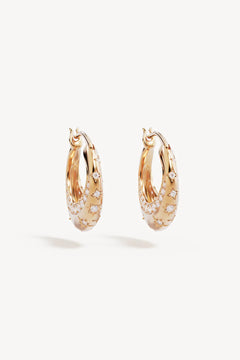 18k Gold Plated My Moon and Stars Hoops by By Charlotte - gold hoops with moon and star details, designed for a delicate celestial look.