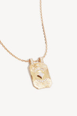 18k Gold Plated My Moon and Stars Rectangular Necklace by By Charlotte - gold pendant necklace with celestial design, designed for a delicate meaningful look.